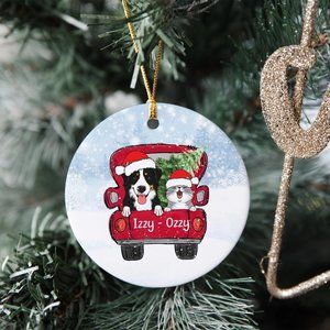 Christmas Dog Memorial Ornament Gift, Photo Ornaments, Dog Lovers Memorial Gift